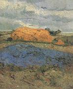 Vincent Van Gogh Haystacks under a Rainy Sky (nn04) oil painting picture wholesale